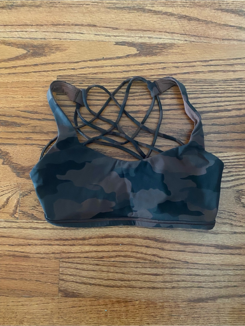 lululemon athletica Camouflage Strappy Sports Bra - Black & Brown Camo
